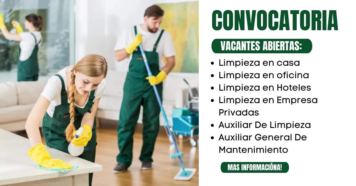 Auxiliar de Limpieza - Vacantes Abiertas |