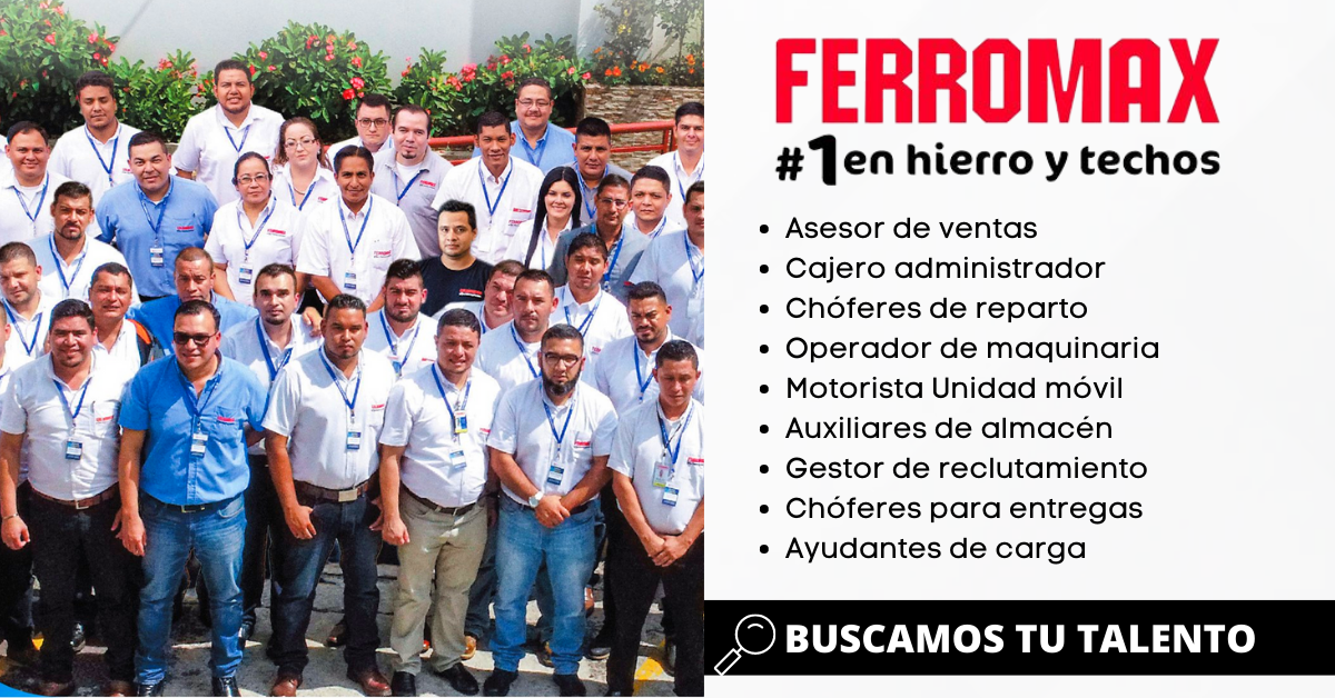 Ferromax -Busca talentos para diferentes áreas