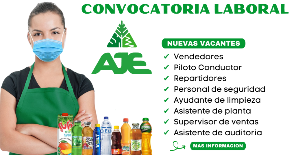 AJE - Ofrece empleo en todos sus establecimientos|