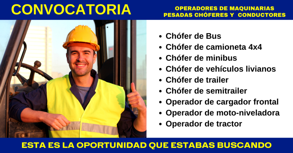 Conductores de todo tipo de Vehículo - Postula Ahora|