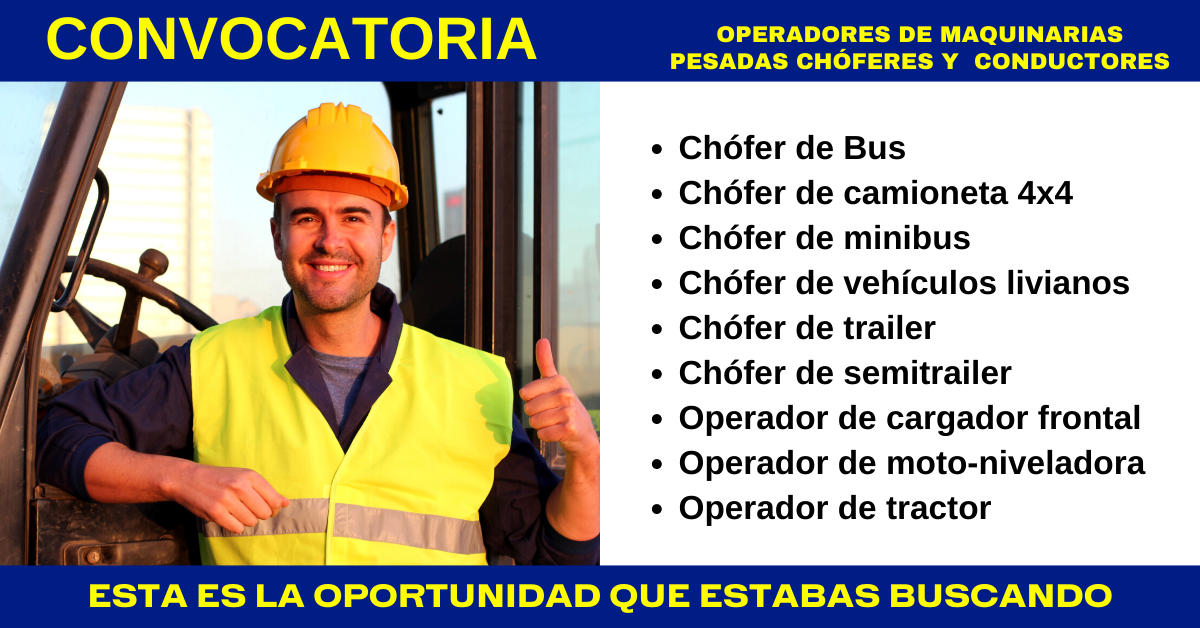 Conductores de todo tipo de Vehículo - Postula Ahora|