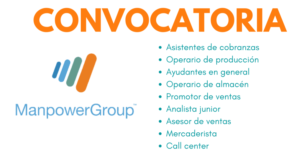 Mampower nueva bolsa de trabajo en todos sus locales|