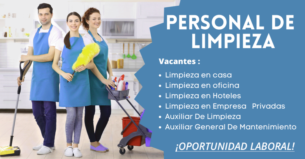 SOLICITAN AUXILIAR DE LIMPIEZA PARA DISTINTAS EMPRESAS - POSTULA YA