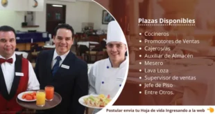 RESTAURANTE REQUIERE PERSONAL - POSTULA YA