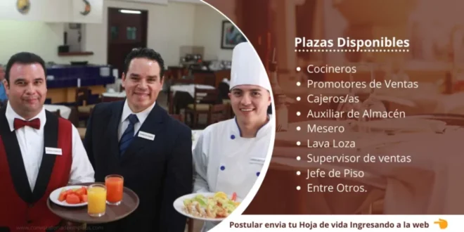 RESTAURANTE REQUIERE PERSONAL - POSTULA YA